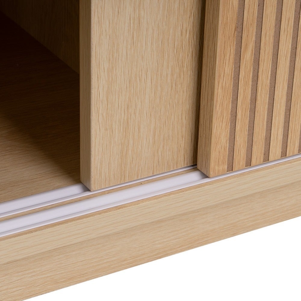Mueble TV Naroa color roble 2 puertas correderas de 115x40x48 cm