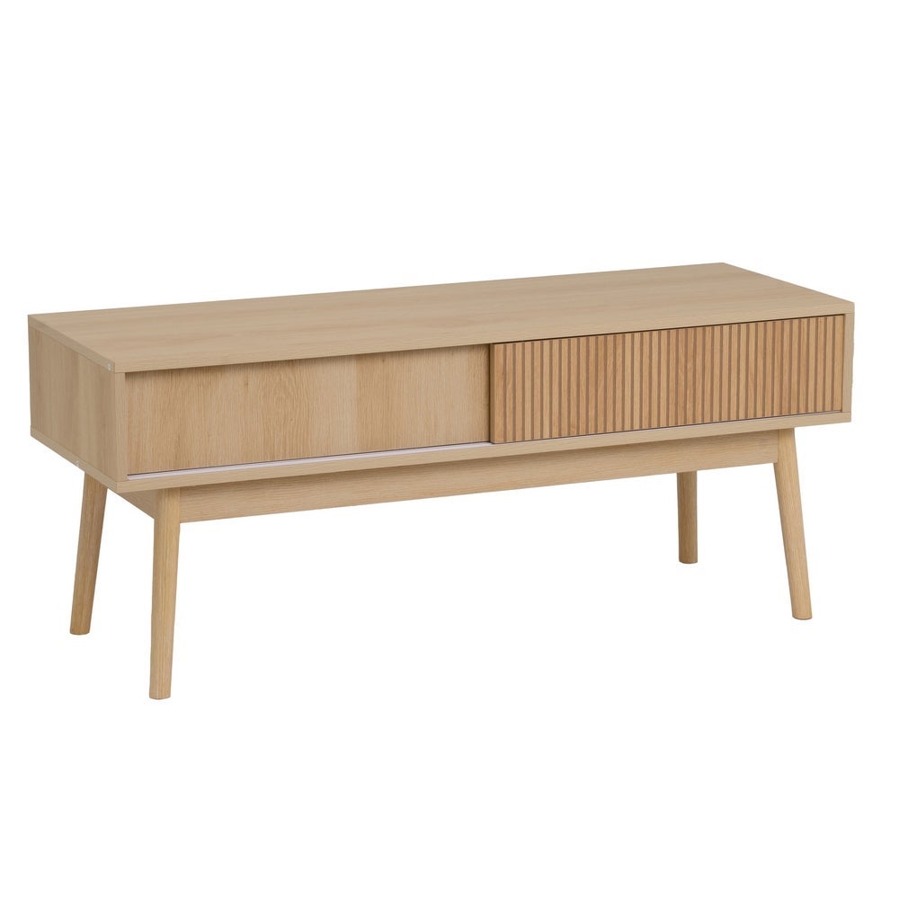 Mueble TV Naroa color roble 2 puertas correderas de 115x40x48 cm