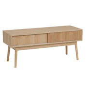 Móvel TV Naroa cor carvalho 2 portas de correr de 115x40x48 cm