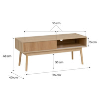 Mueble TV Naroa color roble 2 puertas correderas de 115x40x48 cm