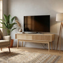 Mueble TV Naroa color roble 2 puertas correderas de 115x40x48 cm