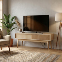 Mueble TV Naroa color roble 2 puertas correderas de 115x40x48 cm