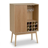 Mueble bar Naroa color roble con 2 puertas correderas 80x40x120cm