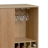Mueble bar Naroa color roble con 2 puertas correderas 80x40x120cm