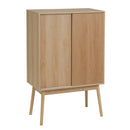 Mueble bar Naroa color roble con 2 puertas correderas 80x40x120cm