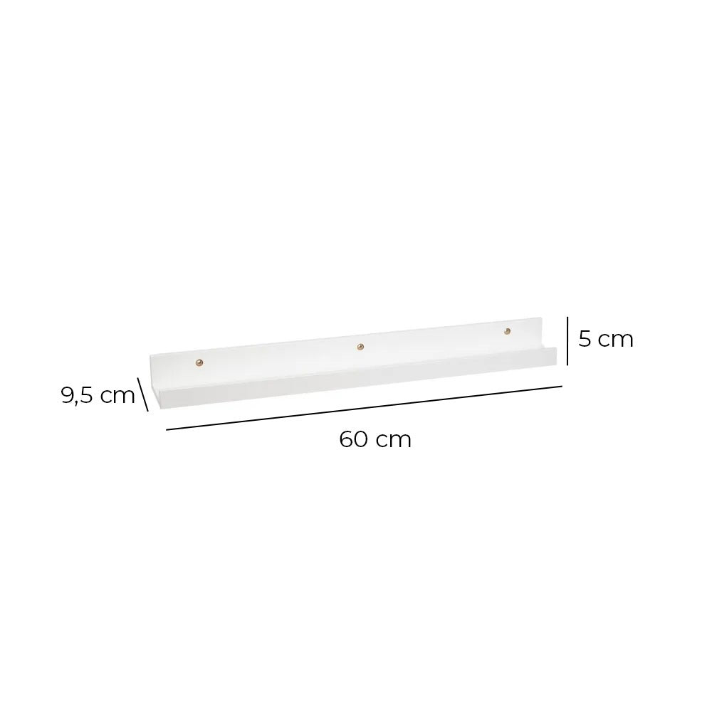Estante repisa para cuadros de MDF blanco de 60 cm