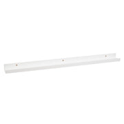 Prateleira flutuante de parede em madeira branca para quadros de 100x9,5x5 cm