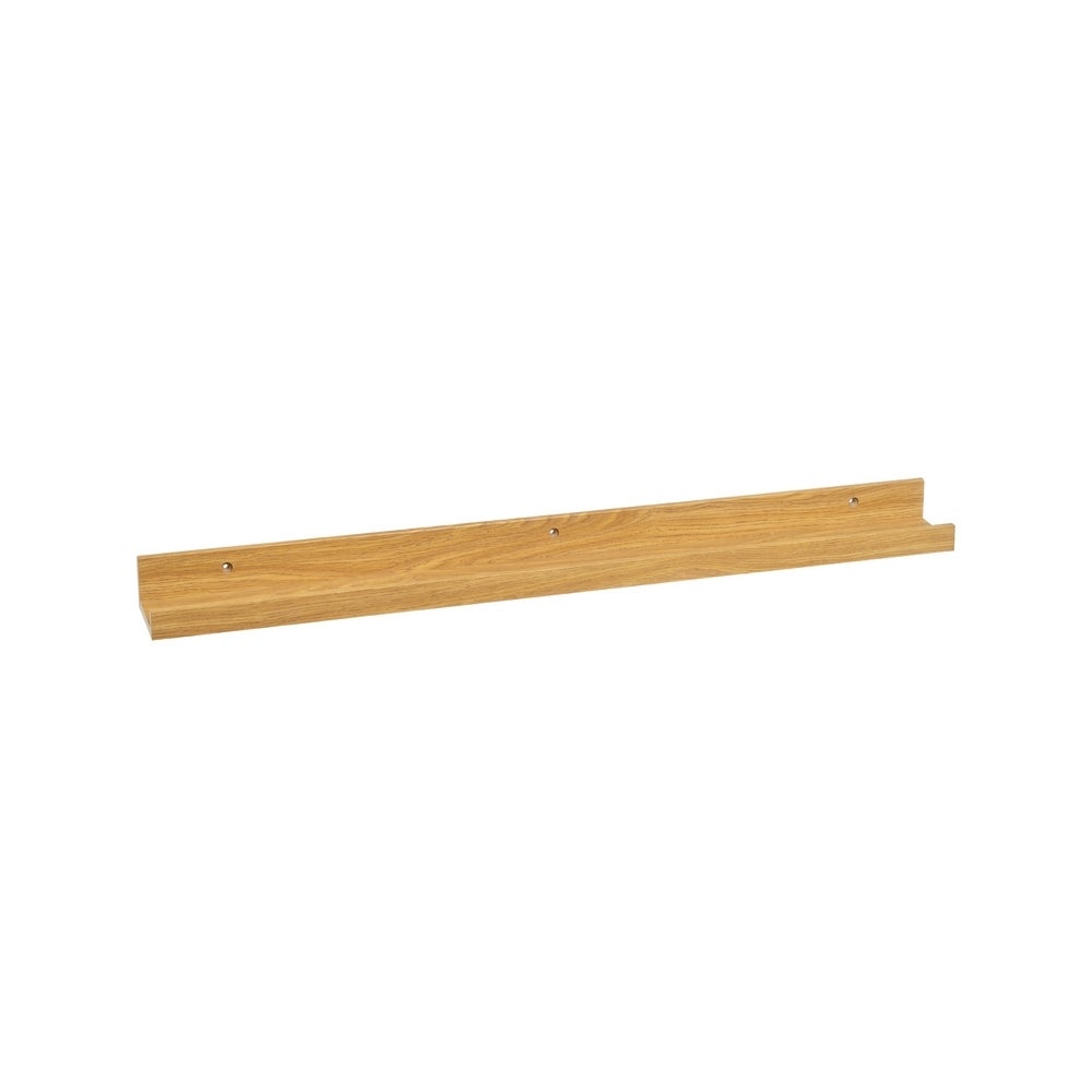 Estante flotante de pared de madera color roble para cuadros de 80x9,5x5 cm
