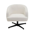 Sillón giratorio regulable en altura tapizado borreguito blanco