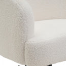 Sillón giratorio regulable en altura tapizado borreguito blanco