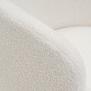 Sillón giratorio regulable en altura tapizado borreguito blanco