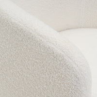 Sillón giratorio regulable en altura tapizado borreguito blanco