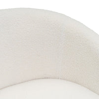 Sillón giratorio regulable en altura tapizado borreguito blanco
