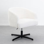 Sillón giratorio regulable en altura, tapizado de borreguito color blanco