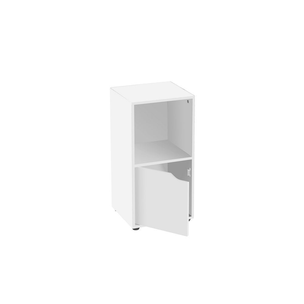 Mesita de noche blanca de 1 puerta