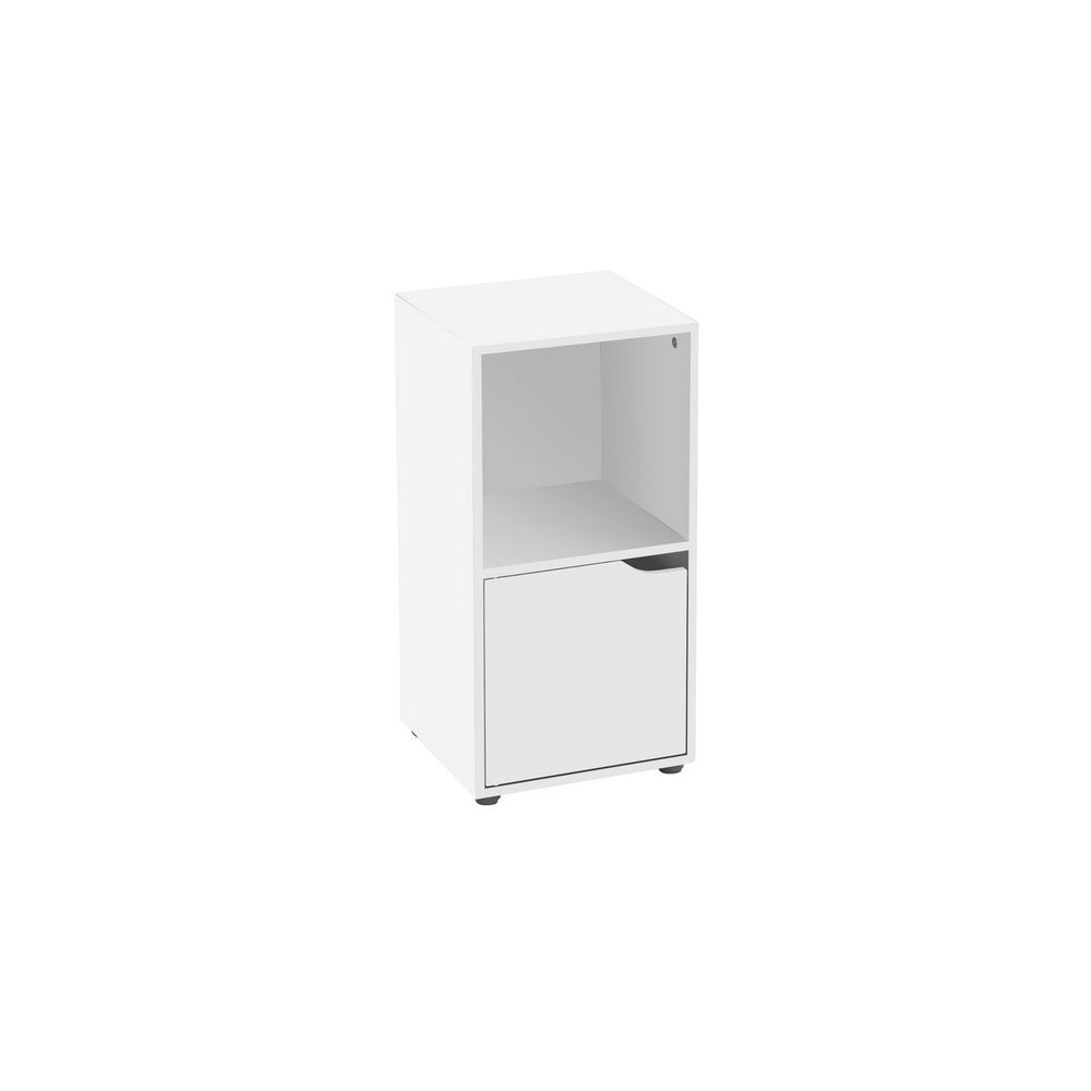 Mesita de noche blanca de 1 puerta