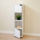 Estantería cubo 2 puertas de madera color banco de 120x30x29 cm