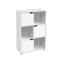 Estantería diseí±o cubo con 3 puertas de MDF blanca de 60x29x90 cm