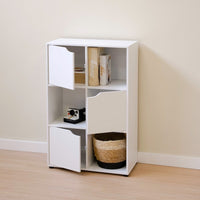 Estantería diseí±o cubo con 3 puertas de MDF blanca de 60x29x90 cm