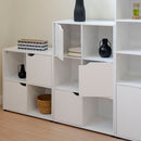Estantería diseí±o cubo con 3 puertas de MDF blanca de 60x29x90 cm