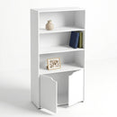 Estantería librería 2 puertas de MDF blanca de 59x29x119 cm