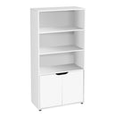 Estantería librería 2 puertas de MDF blanca de 59x29x119 cm