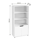 Estantería librería 2 puertas de MDF blanca de 59x29x119 cm