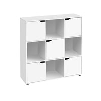 Estantería diseí±o cubo con 5 puertas de MDF blanca de 89x29x90 cm