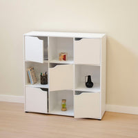 Estantería diseí±o cubo con 5 puertas de MDF blanca de 89x29x90 cm