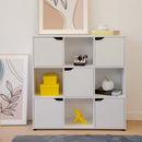 Estantería diseí±o cubo con 5 puertas de MDF blanca de 89x29x90 cm