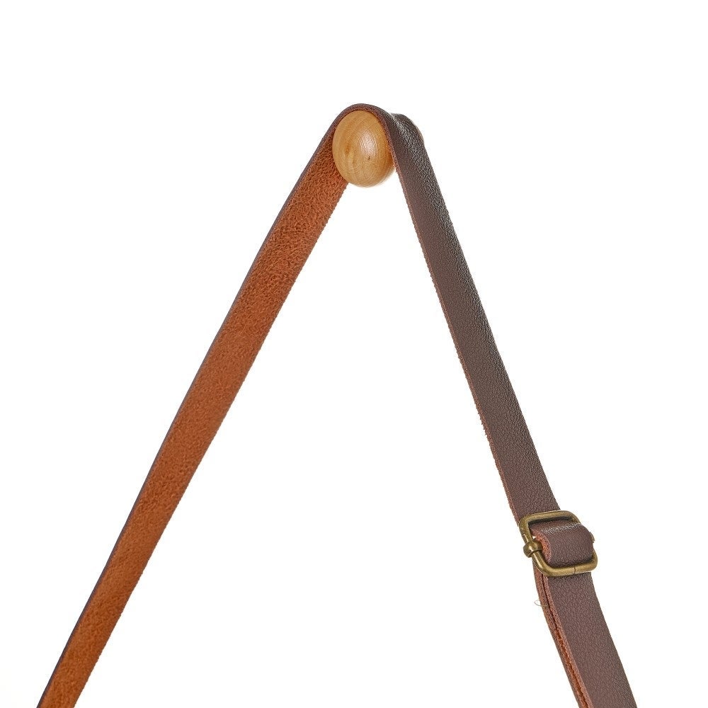 Espejo redondo de pared de bambú natural de 60 cm con correa ajustable
