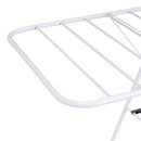 Tendedero plegable con 2 alas y estante inferior de metal blanco