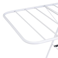 Tendedero plegable con 2 alas y estante inferior de metal blanco