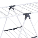 Tendedero plegable con 2 alas y estante inferior de metal blanco