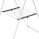 Tendedero plegable con 2 alas y estante inferior de metal blanco