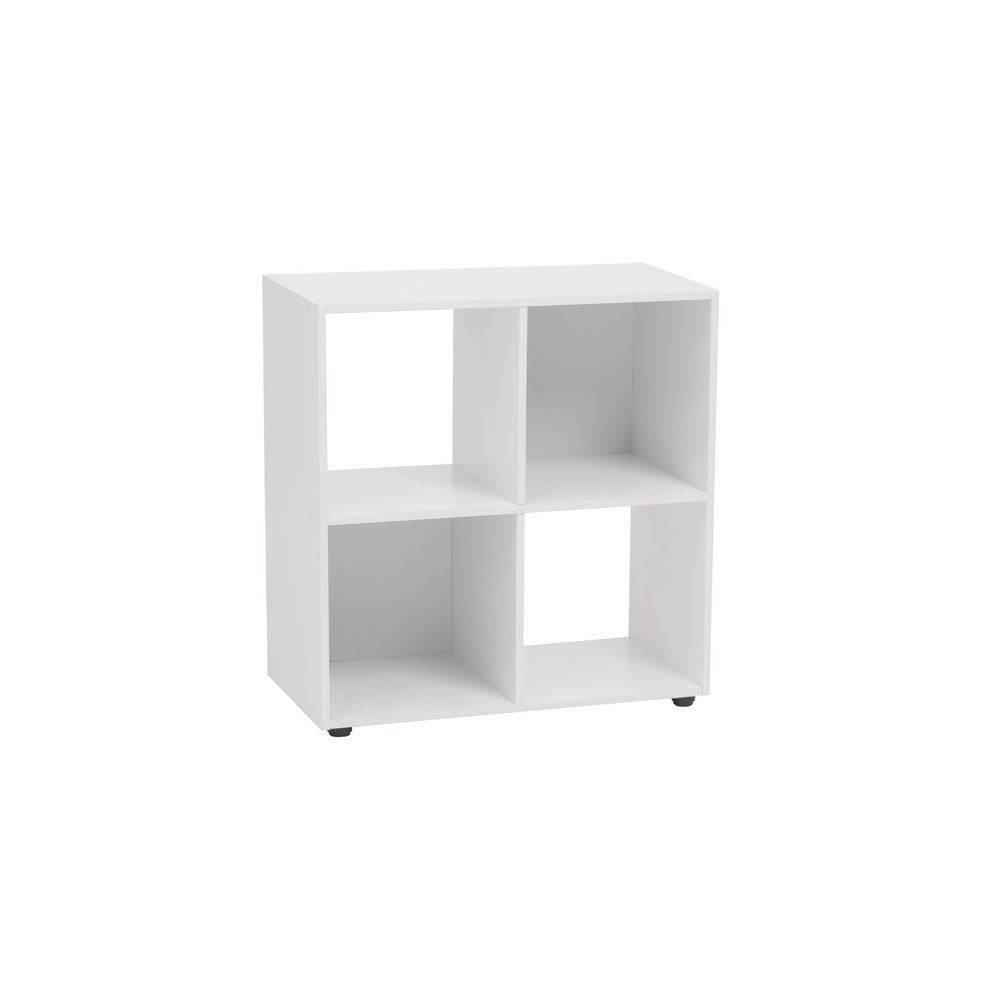 Estantería Cubo con 4 huecos de laminado blanco de 62x60x30 cm