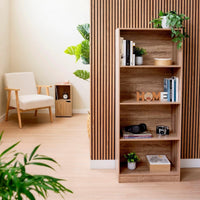 Librería 3 estantes de MDF color natural de 60x147 cm