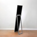 Espejo de pie plateado de 151x31 cm