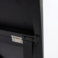 Espejo de pie vestidor negro con moldura y pie plegable de 151 cm