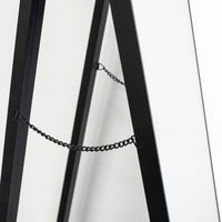 Espejo de pie vestidor negro con moldura y pie plegable de 151 cm