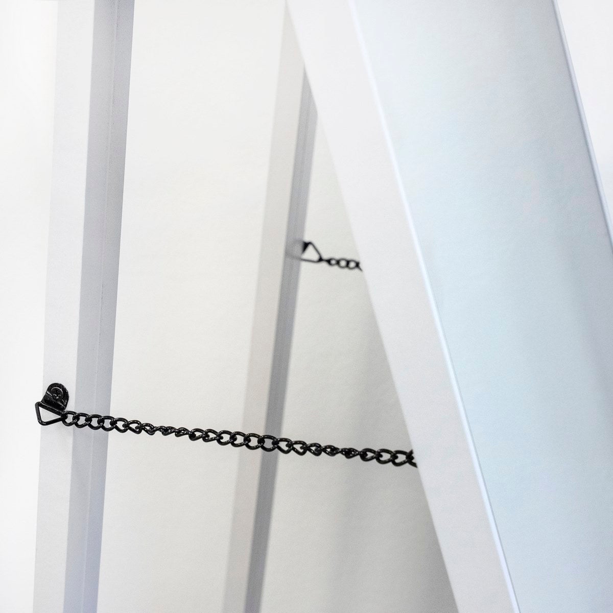 Espejo de pie vestidor blanco con pie plegable de 151 cm