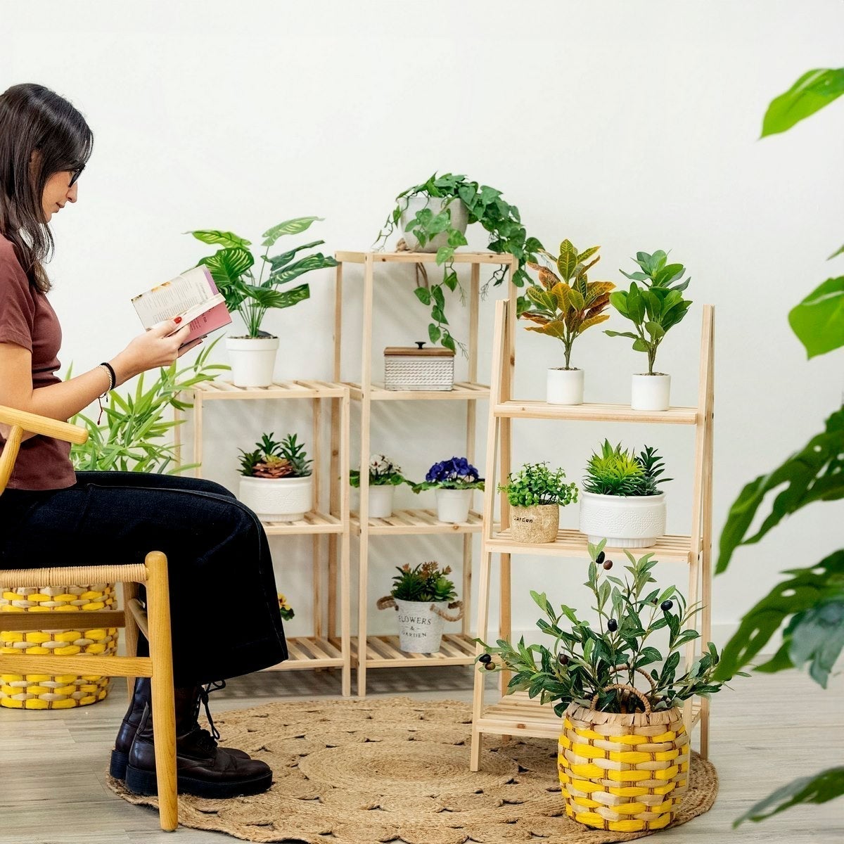 Estantería de madera de 70 cm