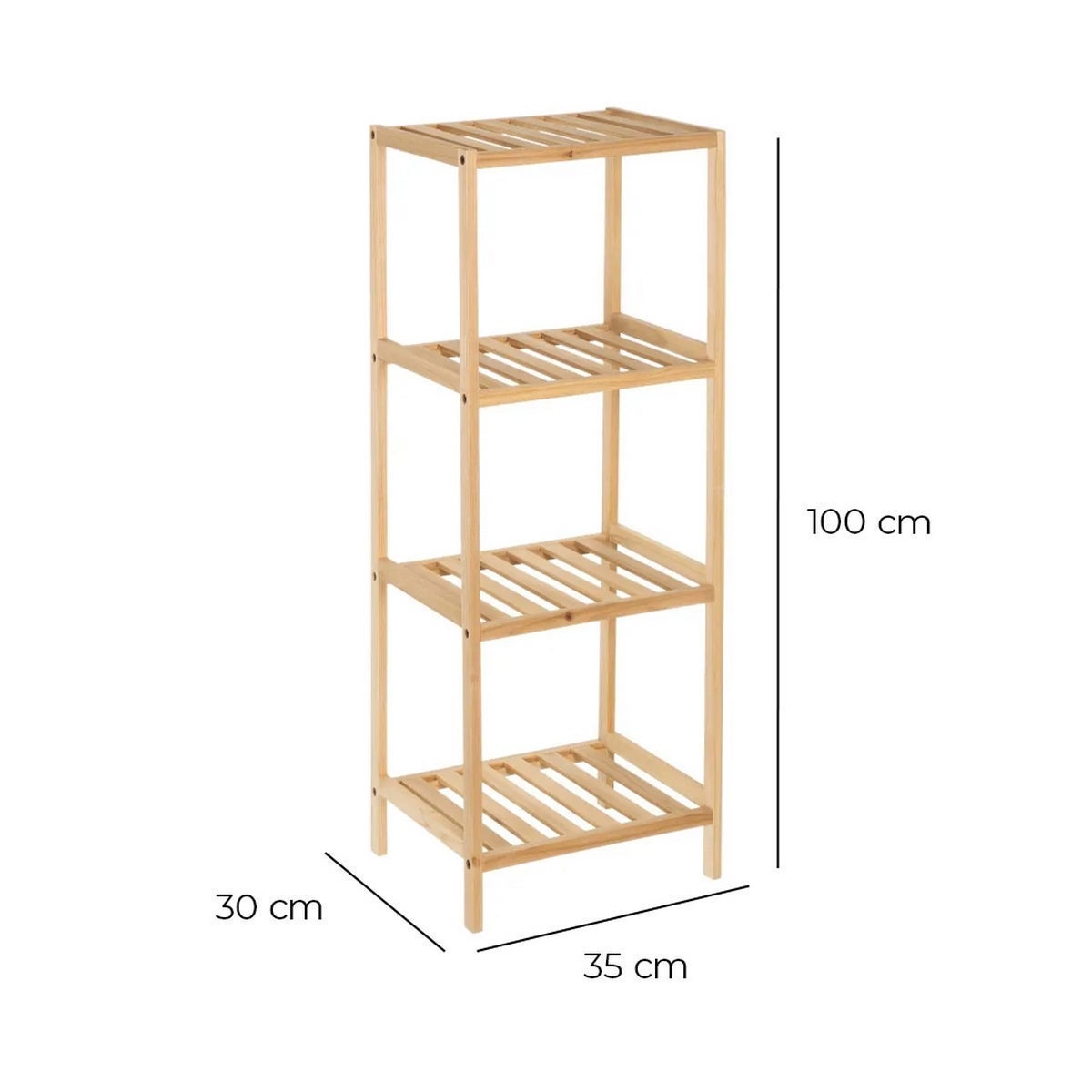 Estantería de madera de 100 cm