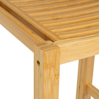 Taburete de bambú marrón 35x30x55 cm, soporta hasta 100 kg
