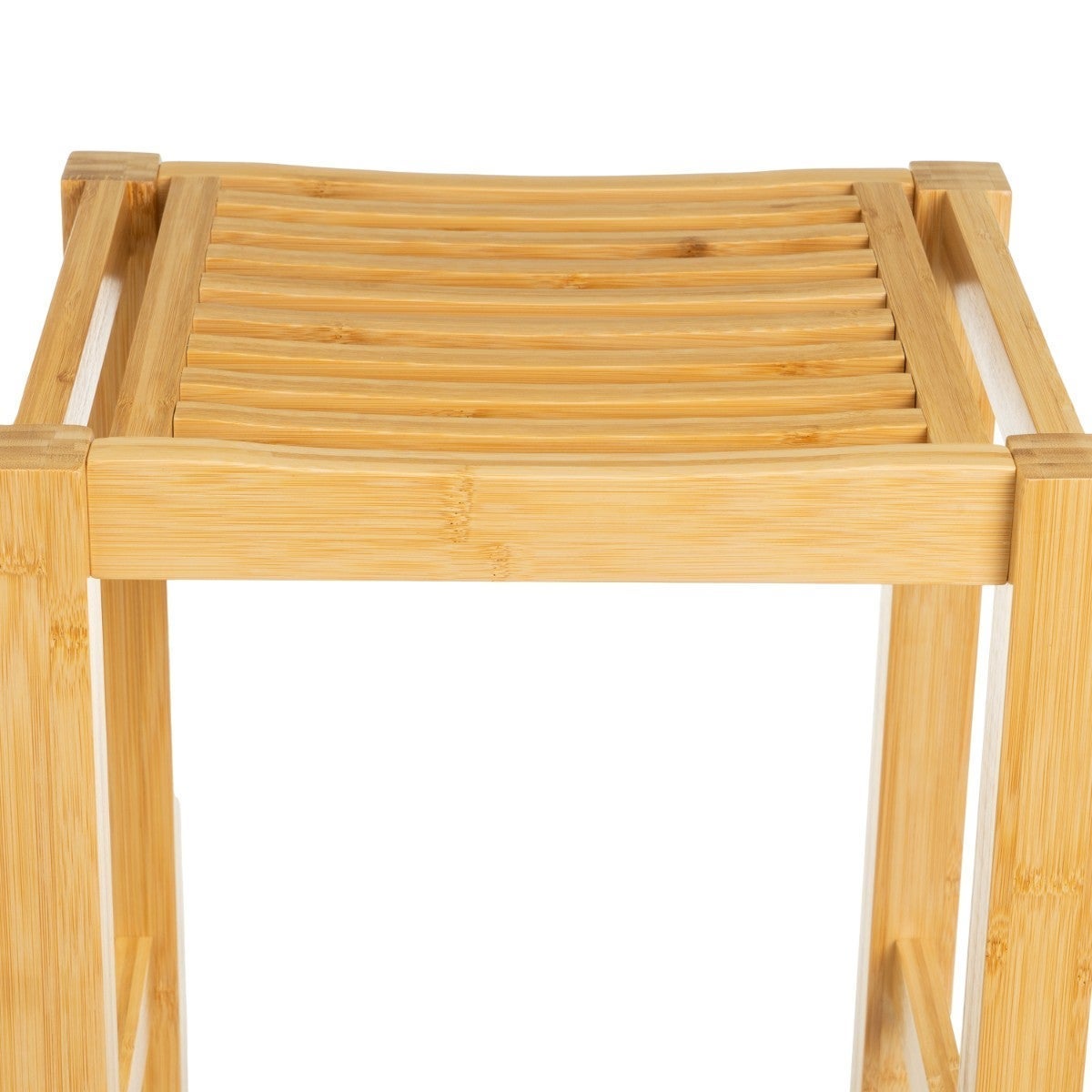Taburete de bambú marrón 35x30x55 cm, soporta hasta 100 kg