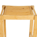 Taburete de bambú marrón 35x30x55 cm, soporta hasta 100 kg