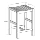 Taburete de bambú marrón 35x30x55 cm, soporta hasta 100 kg