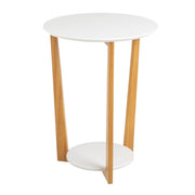 Mesa Auxiliar Branca de Madeira Laminada-Pinho 45x45x60 cm