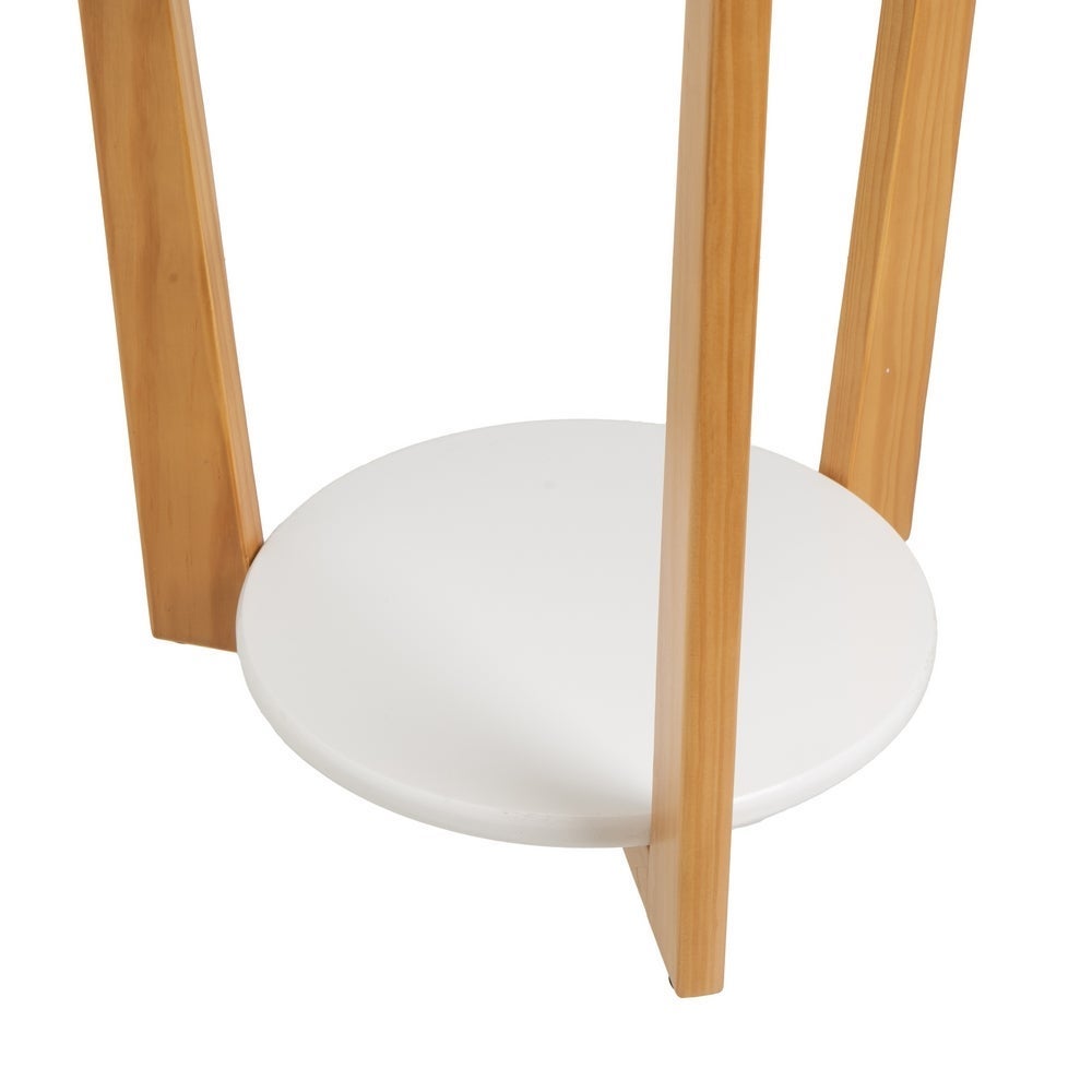 Mesa Auxiliar Blanca de Madera Laminada-Pino 45x45x60 cm