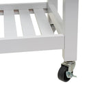 Carro de cocina de madera de pino blanco y natural de 56x39x85 cm